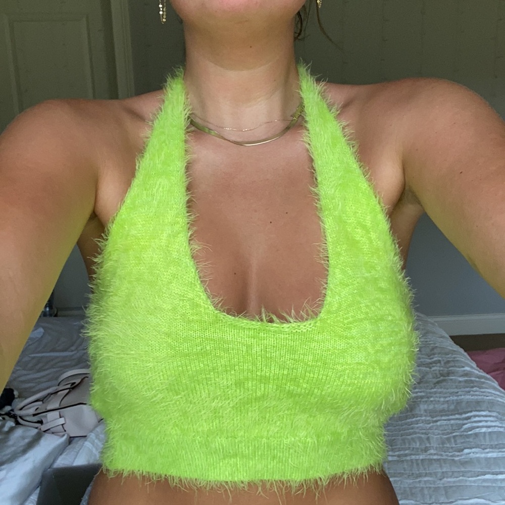 FUZZY NEON GREEN TOP